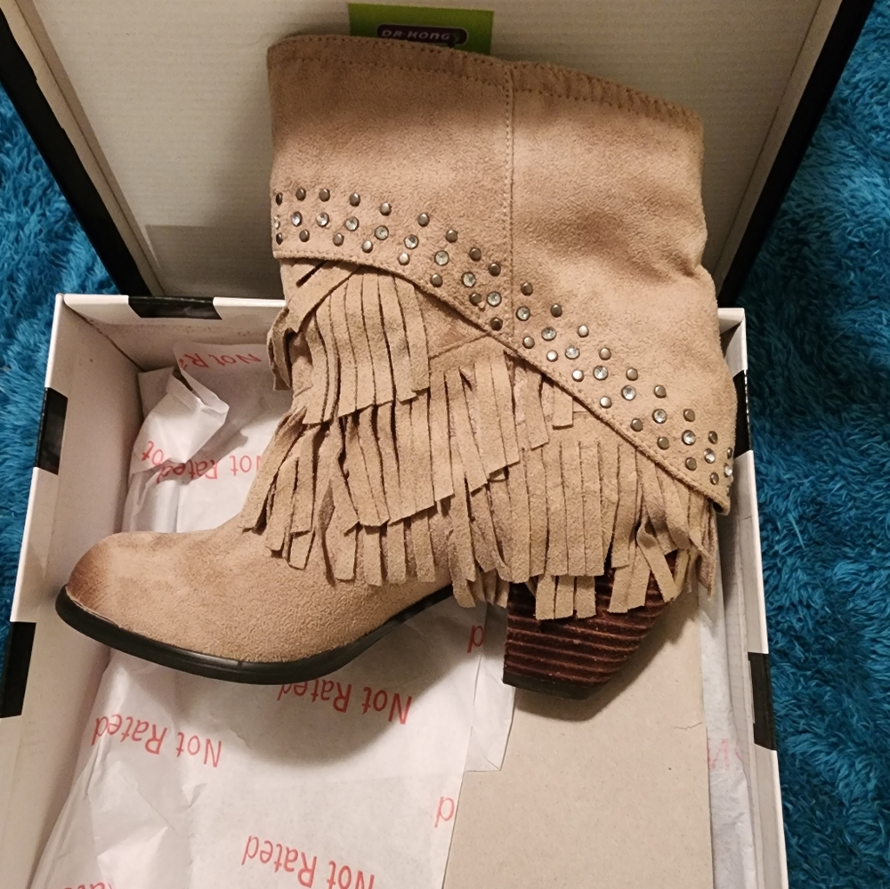Brand New Not Rated Fringe Booties